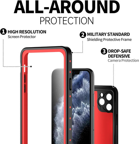 BEASTEK Waterproof Case for Apple iPhone 11 Pro Max, NRE Series Shockproof Underwater IP68 Case with Screen Protector