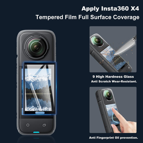 Vasgather 360 X4No X4 Camera Accessory Kit for Insta Fit for AIR- Lens Guards, Silicone Case, Camera Case,Screen