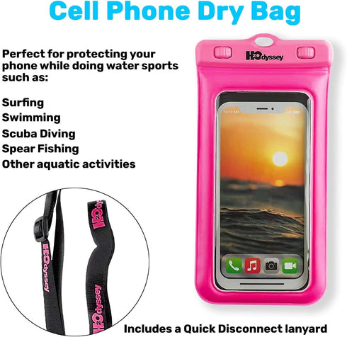 Waterproof Phone Case and Lanyard, Excellent Protection, Floats in Water - Pink