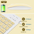 Super Space Wireless Bluetooth Keyboard and Mouse Combo, Ultra-Thin 2.4 GHz Wireless Keyboard and Mouse for iPad Pro/iPad Air/iPad 9.7 and Other iOS Android Windows Devices, yellow