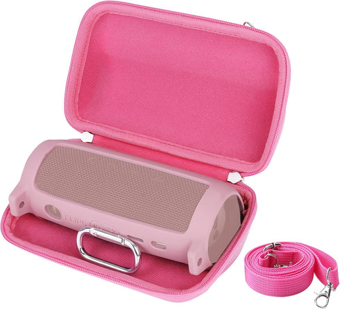Khanka Hard Travel Case for JBL Flip 6 Waterproof Portable Bluetooth Speaker, Pink