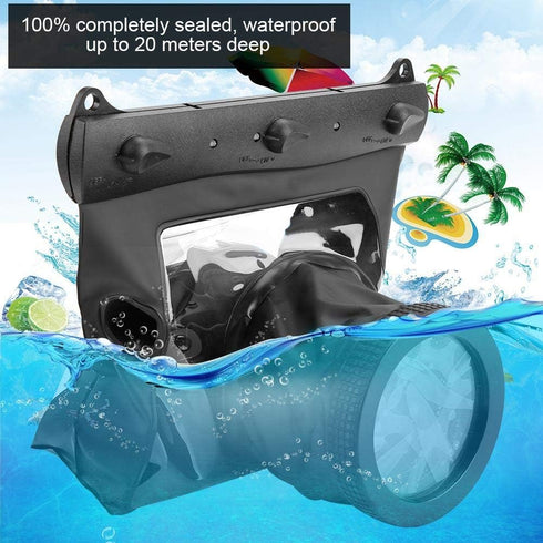 Waterproof Camera Housing Case, 20 Meter Underwater Protective Pouch Bag for Canon Nikon DSLR SLR Mirrorless Camera