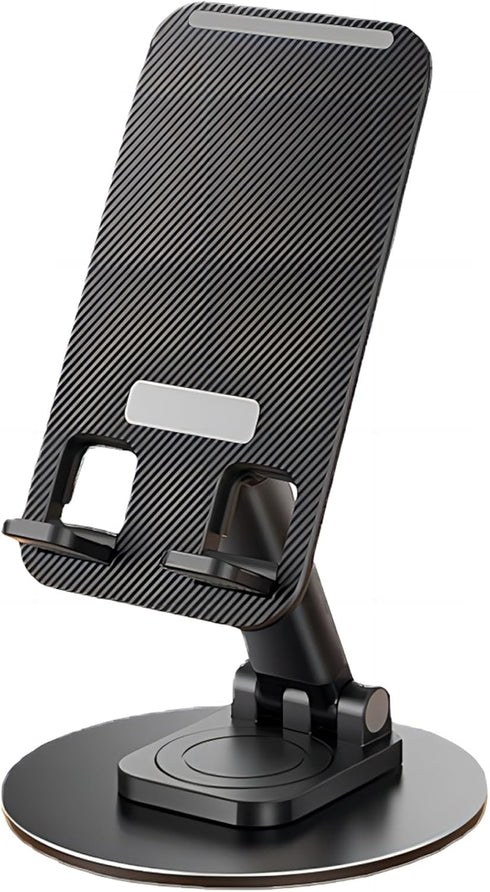 Lusosh Cell Phone Stand, Adjustable Phone Holder 360 Rotation Fully Foldable Desktop Dock