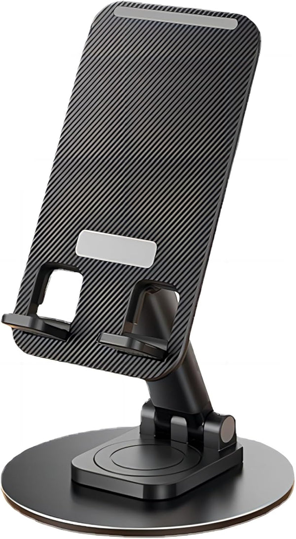 Lusosh Cell Phone Stand, Adjustable Phone Holder 360 Rotation Fully Foldable Desktop Dock