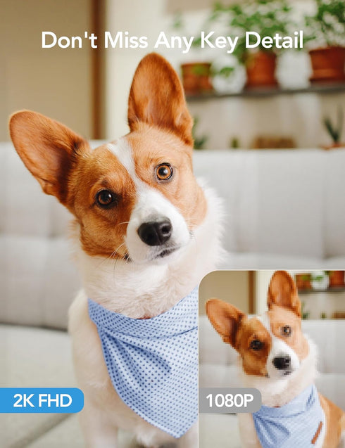 GNCC 2K 2-Way 2.4G Indoor Security Camera, Cameras for Home Security with Motion Detection, Baby/Pet Camera with Phone