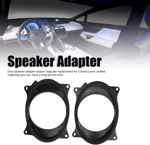 Speaker Adapter Bracket Ring - 2pcs 6.5inch Black Door Speaker Adapter Spacer Rings with Wire Harness for Corolla