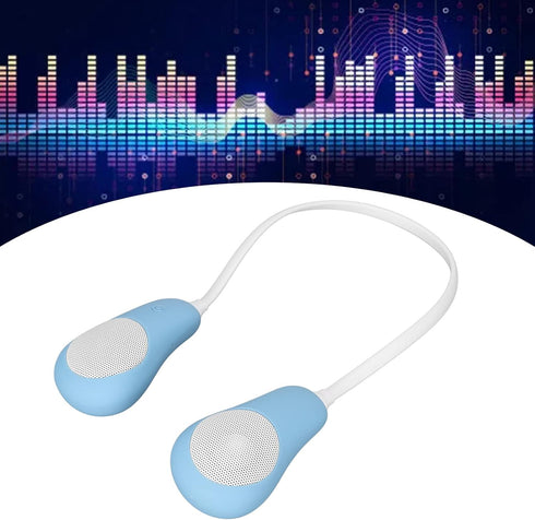 Neckband Bluetooth Speaker, Hands-Free Wireless Wearable Speaker for Home and Outdoor (Blue)