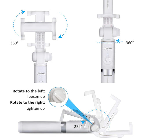 Selfie Stick Tripod with Wireless Remote - Extendable Adjustable Stand for Apple iPhone, Samsung Galaxy