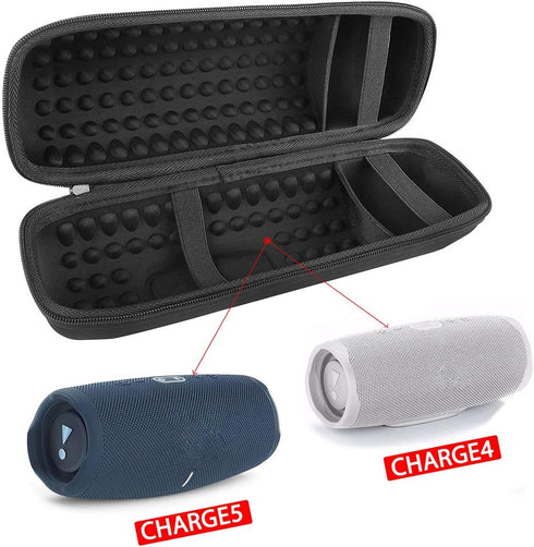Geekria Shield Speaker Case for JBL Charge 5 and Charge 4 - Portable Bluetooth Speaker Hard Shell Travel Bag (Black)