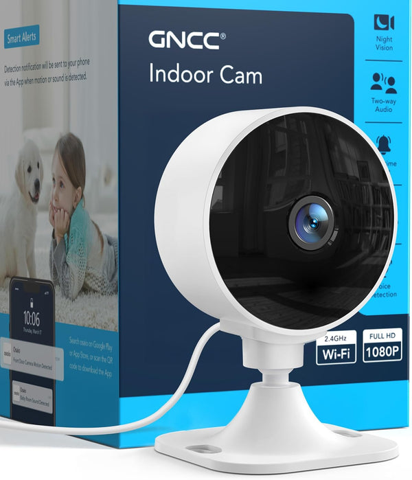 GNCC Only 2.4GHz Indoor Security Camera, 1080P Cameras for Home Security, Motion Detection,