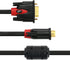 SHD VGA Cable 3 Feet, VGA to VGA Monitor Cable HD15 SVGA for PC, Laptop, TV, Projector - Black and Red