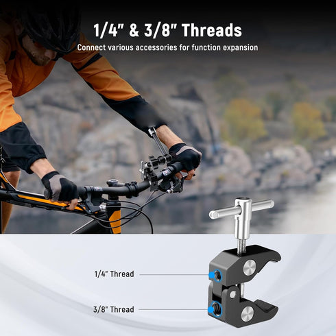 9.8"/25cm 1/4" 3/8" 4.4lb/2kg, ST25C NEEWER Magic Arm with Super Clamp & Cleaning Cloth, & Threads for Flash/LED