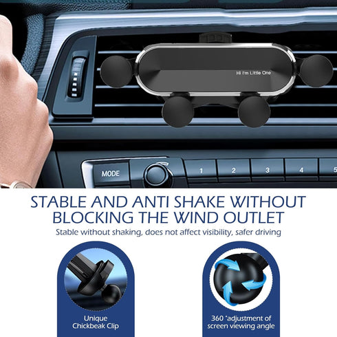Teybouk 360 Car Phone Holder, Air Vent Cell Phone Holder, Degrees Adjustable Noise-free Navigation Mount, Universal