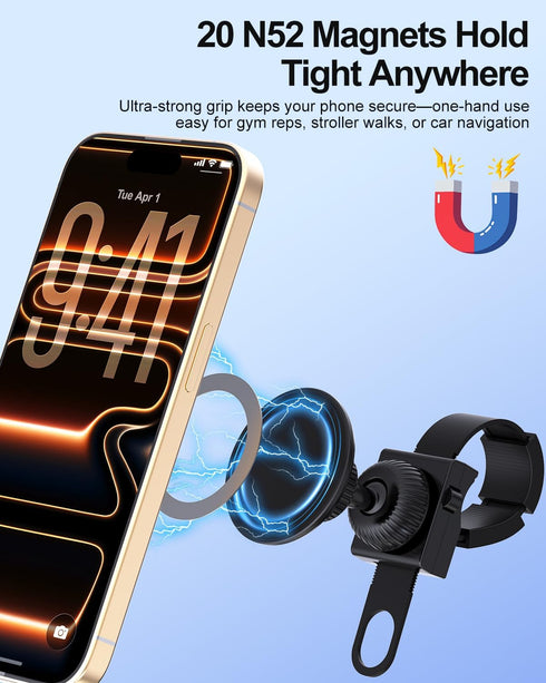 Vitog 20X N52 Gym Magnetic Phone Holder for MagSafe, Magnets, Strong Magnets Stable and Secure Phone Mount