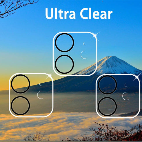 Ultra HD Camera Lens Protector for iPhone 11 & 12 Mini - 3 Pack, 9H Hardness, Anti-Scratch, Case Friendly, Easy Install.