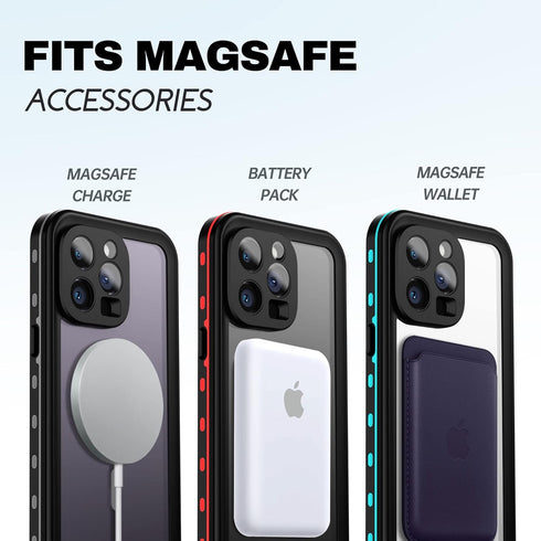 BEASTEK iPhone 14 Pro Waterproof Case, TRE Series MagSafe Shockproof Dustproof IP68 with Built-in Screen Protector and