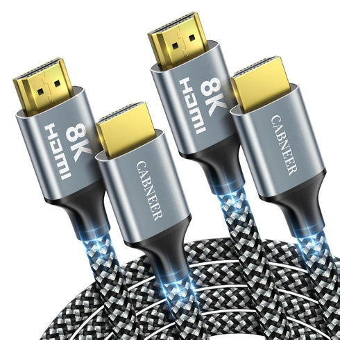 8K HDMI Cable 8 ft 2Pack, 48Gbps High Speed HDMI 2.1 Cable,