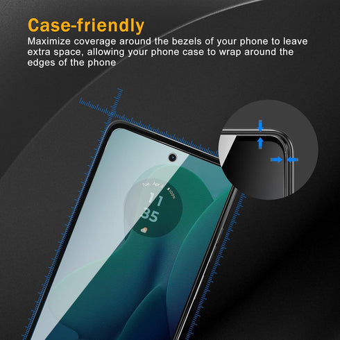 3 Pack Privacy Screen Protector for Motorola Moto G 5G / G Play 5G 2024, Anti Spy Tempered Glass 9H Hardness, Black