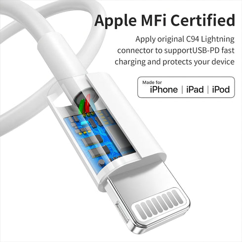 USB C to Cable 5 Pack, 6FT Fast Charger for Phone 14 13 12 11 Pro Max Xr Xs 8 and More