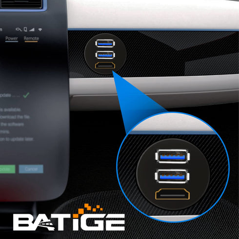 BATIGE 3ft Dual USB 3.0 & HDMI Flush Mount Extension Cable for Car, Truck, Boat, Motorcycle - USB 3.0 Dash Mount