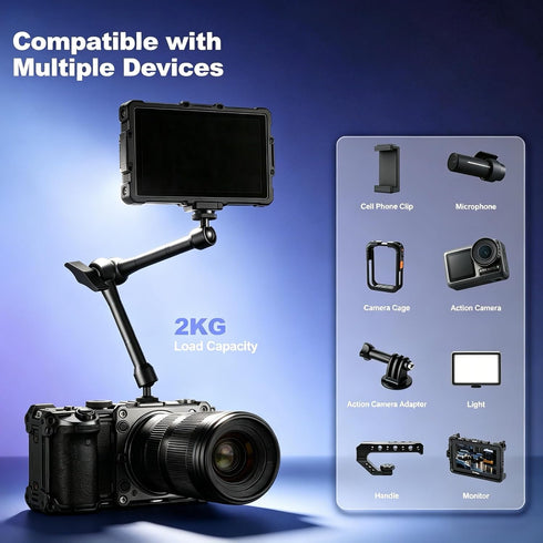 EMART 10inch Articulating Magic Arm Camera Mount with Super Clamp, Friction Power Adjustable Camera Mounts & Clamps