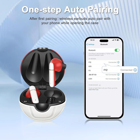 Wireless Earbuds for Kids,Comfortable Wireless Earphones Fit Ergonomic Design Ball Shape Ear Buds with Mic for Android