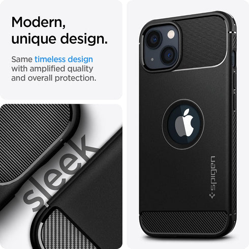 Spigen Rugged Armor Case for iPhone 13 (2021), Matte Black