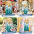 Jnbasdffb 6.6 Blue Coastal Wedding Arch Cover,Stretchy Spandex Arch Backdrop Stand Covers FT,Yellow Beach Ocean Modern