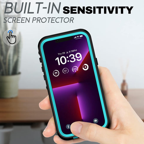 BEASTEK Waterproof Case for iPhone 13 Pro - TRE Series Shockproof Dustproof IP68 with Built-in Screen Protector,