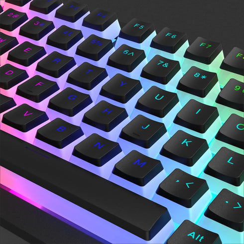 Womier Pudding Keycaps Set, 165 PBT Keycaps, Shine Through OEM Profile for 100%, 75%, 65%, 60% Keyboards - Black