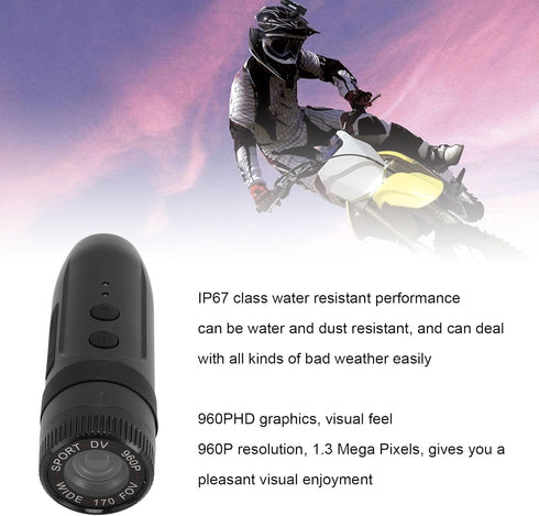 SENECESLI Camera,1080P 170 IP67 128G Motorcycle Helmet Camera, Bike Video Sports Action Camera, Wide Angle Camcorder