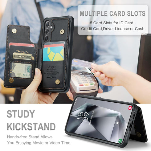 Samsung Galaxy S24 Plus Case with Card Holder, Wallet Case for Women Men with RFID Blocking, Durable Kickstand