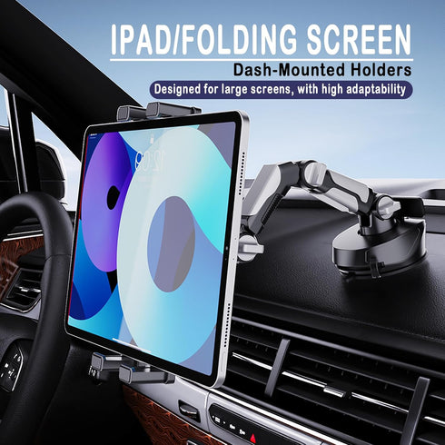 KZSAORN 4.7-13" (X257) Tablet Holder for Car, Dashboard Tablet Stand with Number Plate, Heavy Duty Windshield Phone