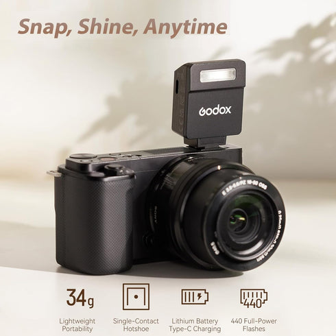 GODOX iM22 5 3s 440 Mini Camera Flash On-Camera Flash Speedlite Power Levels Recycle Time Full Power Flashes