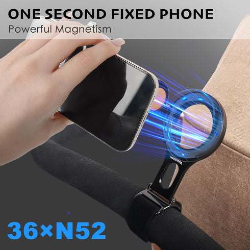 Vugosson 180 Magnetic Phone Holder for Stroller Bar, Compatible with MagSafe (Strong Magnet) - Adjustable for Gym, Home
