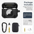 Valkit Compatible AirPods 3 Case and AirTags Case Cover, 2 in 1 Rugged Protective Case with Keychain, Black