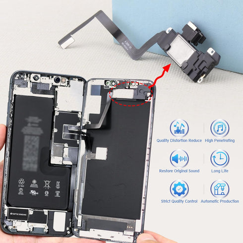 YWLRONG Earpiece Speaker Replacement for iPhone 11 with Light Proximity Sensor Flex Cable