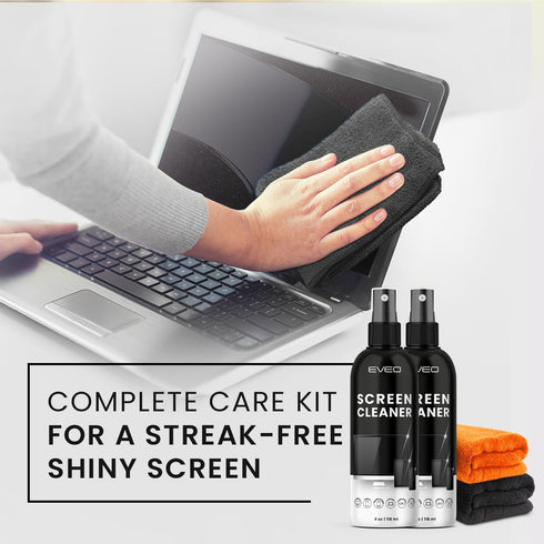 Screen Cleaner Spray with Microfiber Cloth Kit, 8oz for TV, Monitor, Laptop, iPad, iPhone, and Electronic Devices
