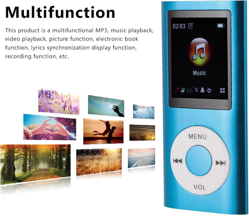 Zopsc MP3 MP3 1.8 Inch 7 8GB Player, Portable HiFi Lossless Digital Player with TFT Screen, Sound Effect Modes