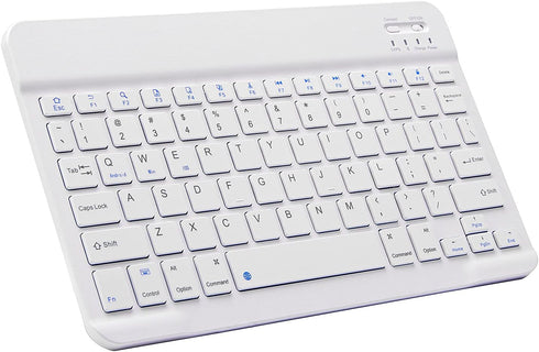 Ultra-Slim Bluetooth Keyboard, Portable Mini Wireless Rechargeable for Apple iPad iPhone Samsung Tablet Phone