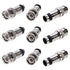 RG59 BNC Compression Connector Fixed Pin, All-Metal Nickel-Plated, 360 Radial Compression for