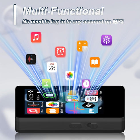 VANSING MP3 5.2 MP3 512GB(Black) Portable Player with Speaker, Mini Bluetooth Player with Headphone Jack,Independent