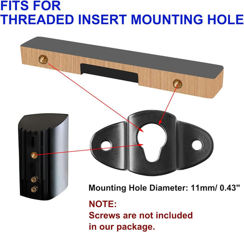 uxcell 10 Pcs Wall Mounting Speaker Hanger Brackets, 4.8cm Long Clothing Rack Iron Hanger Plate Accessories, Speaker