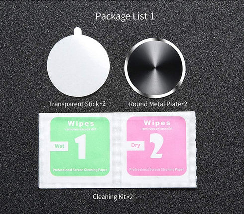 LsvtrUS (2 Adhesive Metal Plate Mounting Kits Stickers, Universal Discs Magnet Patch Compatible with Air Vent Magnetic