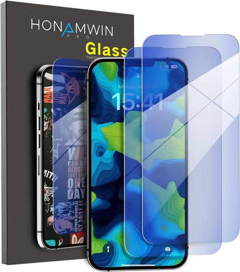iPhone 14 Tempered Glass Screen Protector 2 PACK - Anti Blue Light Protection for Your Device