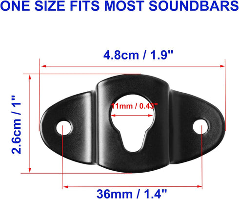 uxcell 10 Pcs Wall Mounting Speaker Hanger Brackets, 4.8cm Long Clothing Rack Iron Hanger Plate Accessories, Speaker