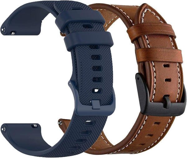 Yeejok 22mm Bands Compatible for Amazfit GTR 4, GTR 3/3 Pro, Silicone & Leather Replacement Straps for Men Women