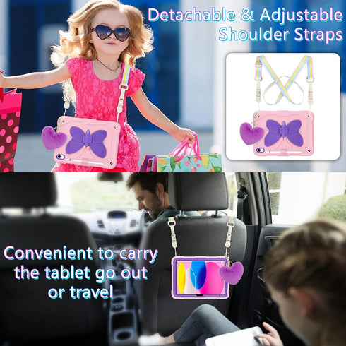 WESADN 10th 10.9 inch 2022 A16 11 inch 2025 for iPad Generation Case for iPad Case with Screen Protector/Butterfly