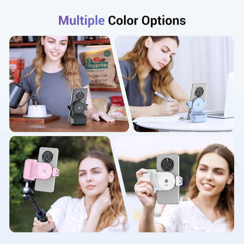 Kiorafoto Phone Camera Grip Smartphone Photography Shooting Clip with Tripod Mount & Detachable Wireless Shutter Remote