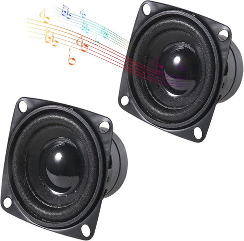 ALMOCN 2PCS 2" 8Ohm 10W DIY Small Full Range Audio Speaker Stereo Woofer